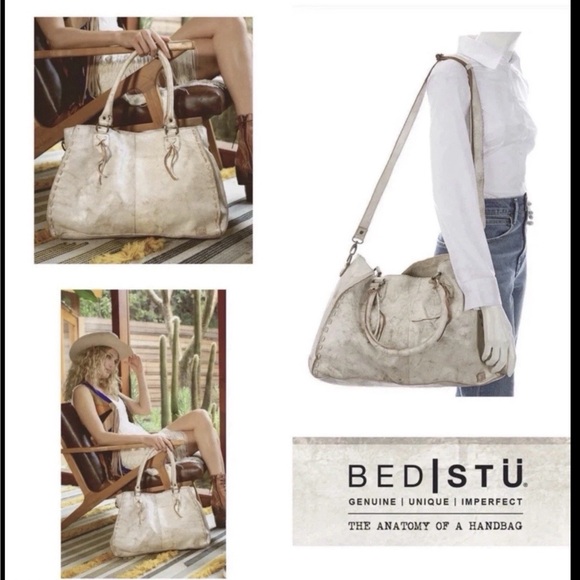 NWT Bed Stu Leather Rockaway Shoulder Crossbody Bag Tote Nectar Lux MSPR $345 - Picture 16 of 16